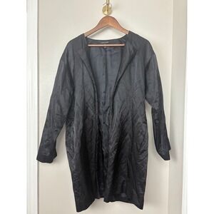 EILEEN FISHER Black Jacket Lagenlook Open Front Capsule Cupro Lined Medium